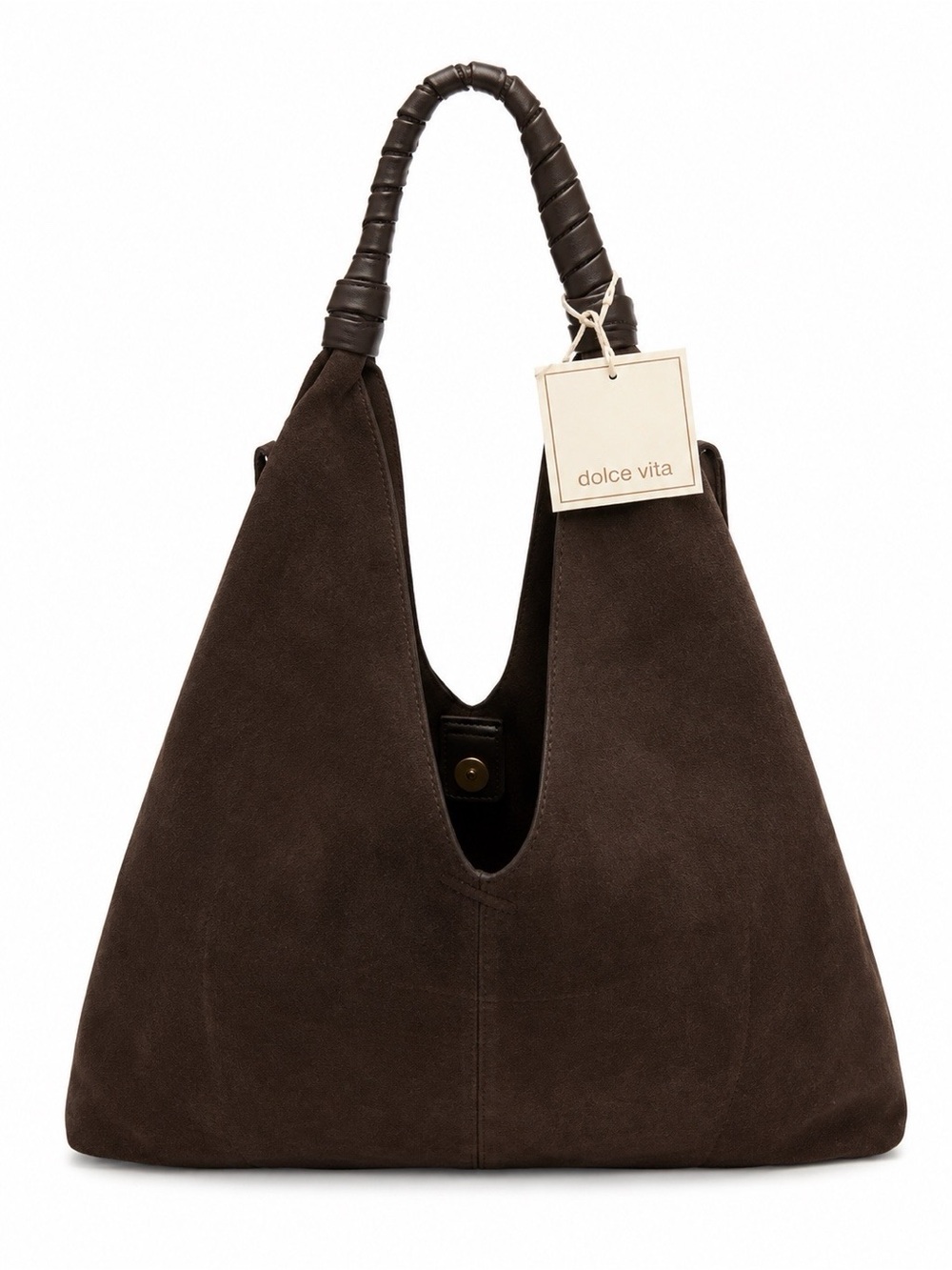 Dolce Vita Merrick Espresso Suede Slouchy Hobo Bag BNWT - Picture 3 of 16